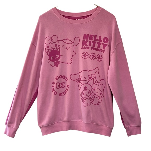 Sanrio Tops - Hello Kitty & Friends by Sanrio Pink Graphic Crewneck Sweatshirt Size Large